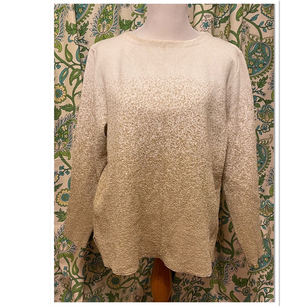 Ombré Gold Sparkle Knit Sweater